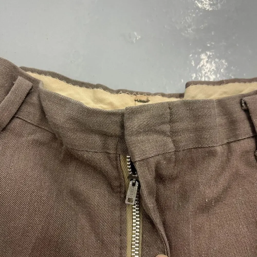 Vintage 60s Brown Sanforized Workwear Chinos 30x31